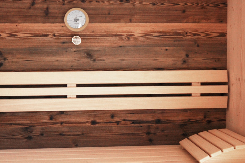 Klimamesser/ Thermo-Hygrometer mit Holzrahmen in Sauna