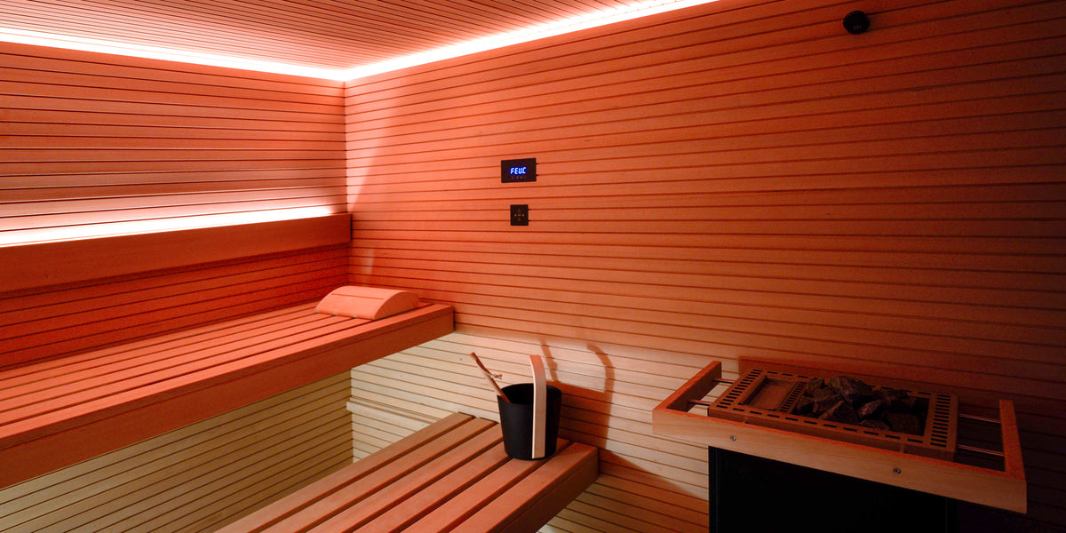 Referenzen im privaten Bereich, Projektbeispiele, moderne Sauna im Kellergeschoss